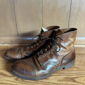 Red Wing Iron Ranger Shoes Brown Leather Lace-Up Boots